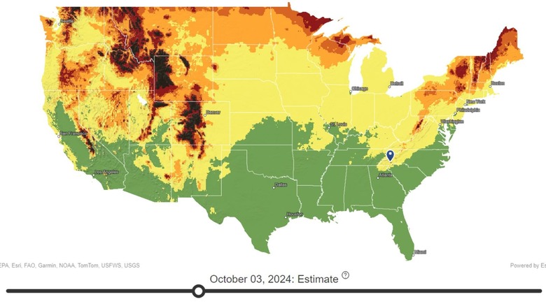 Explore Fall map of the United States