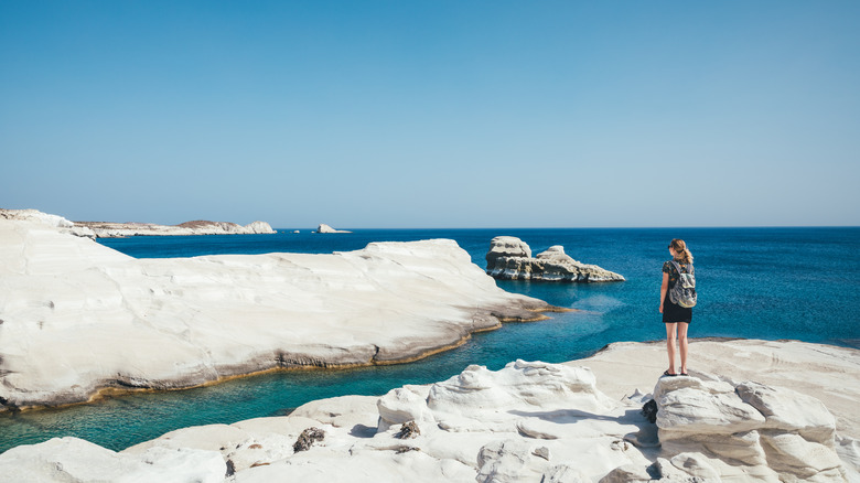 white cliffs of Milos