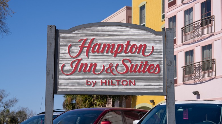 Sign for Hampton Inn & Suites