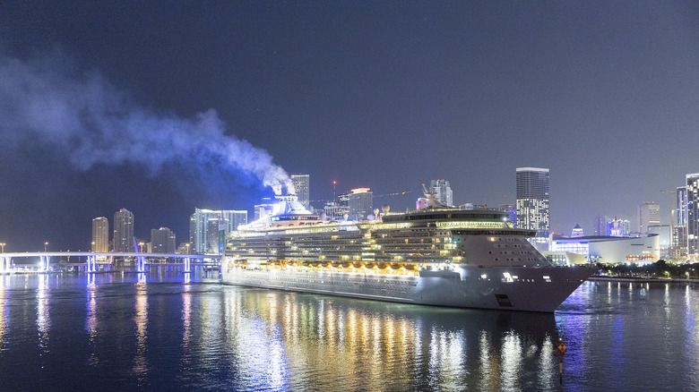 Freedom of the Seas at night