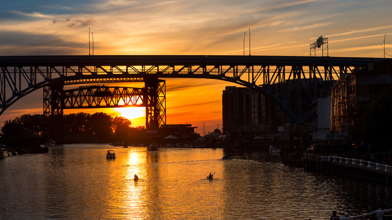 River sunset in Cleveland