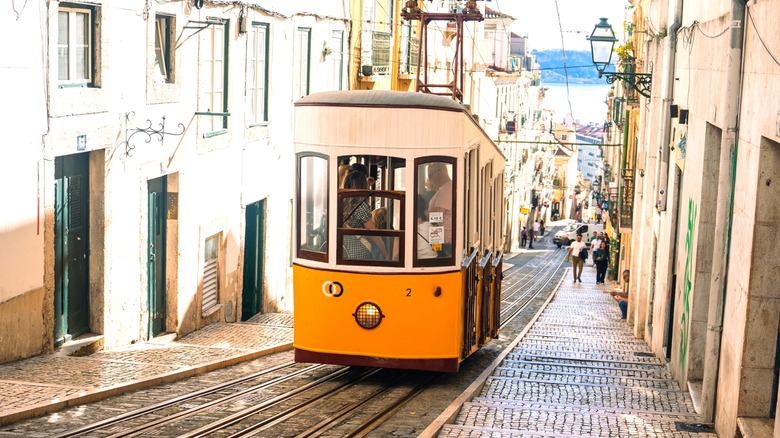 Lisbon Portugal tram hill