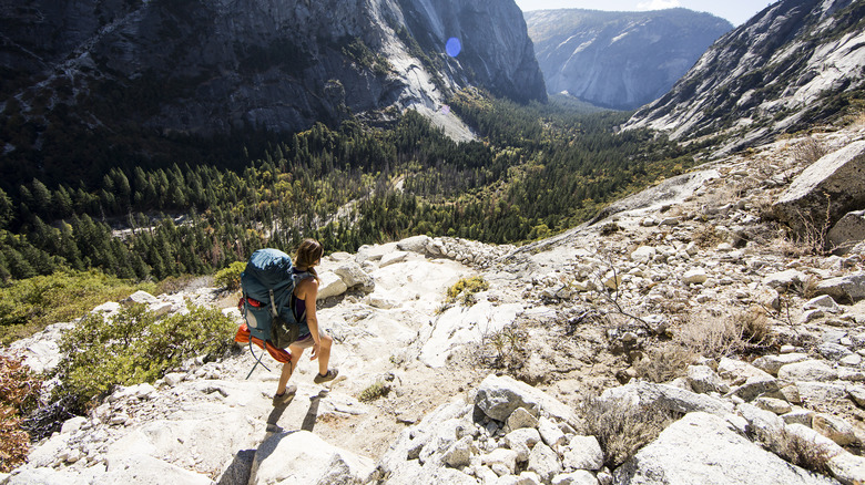 Woman hiking in Yosemite