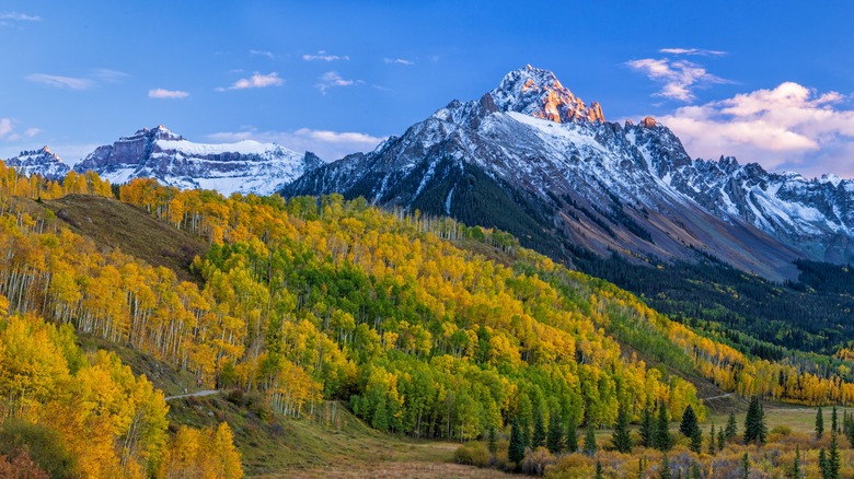 San Juan Mountains in Colorado with fall colors