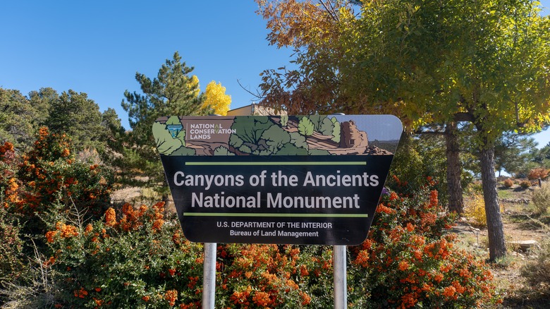 Sign for the Canyons of the Ancients National Monument