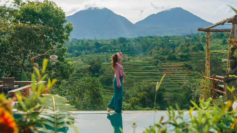 Girl at fields in Bali