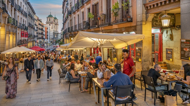 People dining in Madrid