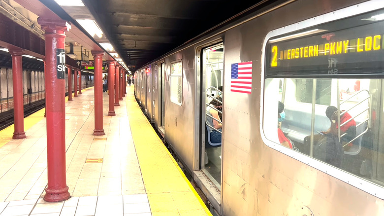 A 2 train stops at the Central Park North--110th Street station