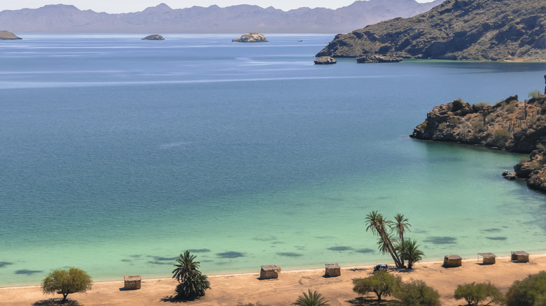 Cabanas on the beach outside Mulege, BCS