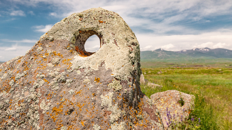 Carahunge, Armenia, stones with circular holes