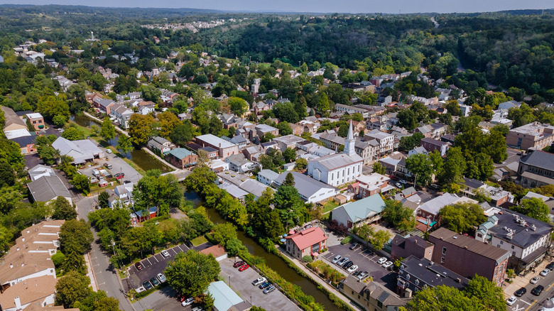 Aerial view of Lambertville, New Jersey