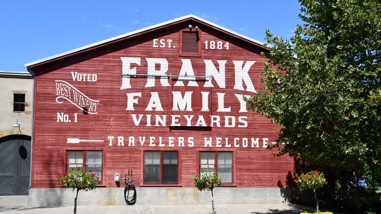 Exterior of Frank Family Vineyards barn