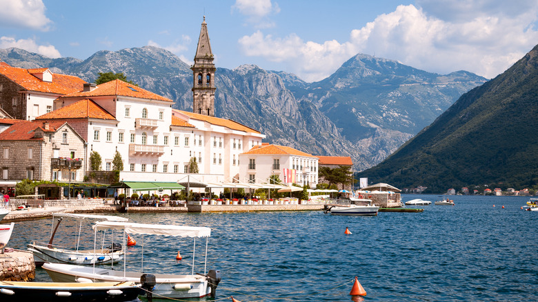 Restaurants on Perast seafront