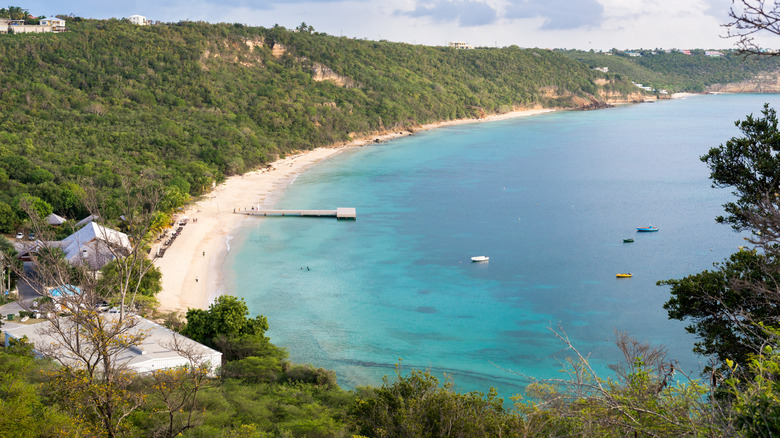 Aerial view of Crocus Bay in Anguilla