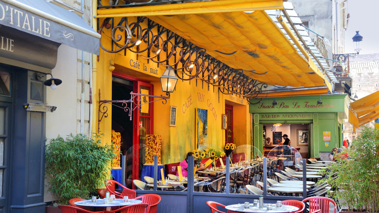 The facade of Cafe Van Gogh in Arles, France