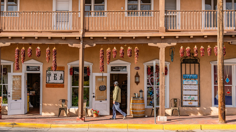 Man walking in Old Town Albuquerque