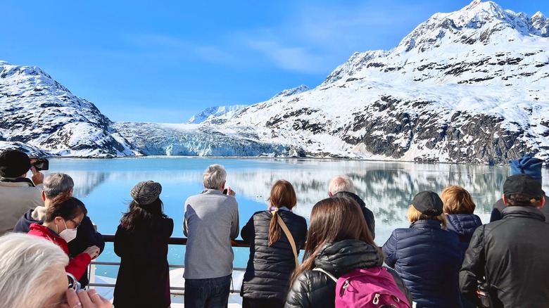 Tourists overlooking Glacier Bay National Park