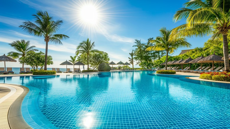 Pool in a tropical resort