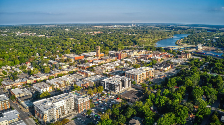 Aerial view of Lawrence, Kansas