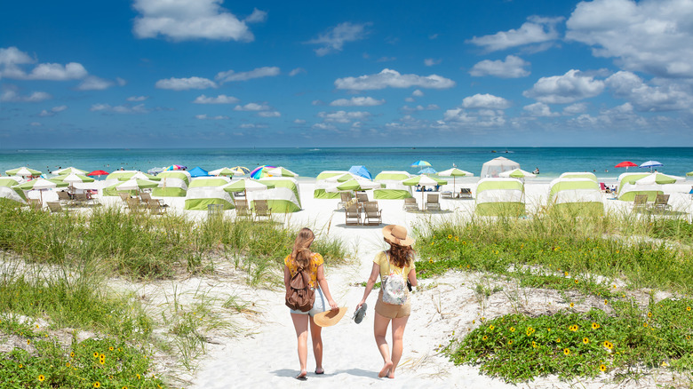 Two women on beach