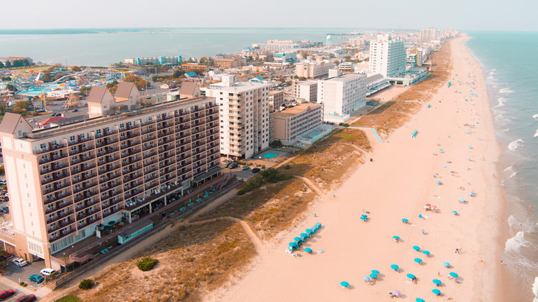 Hotels line Ocean City's beach