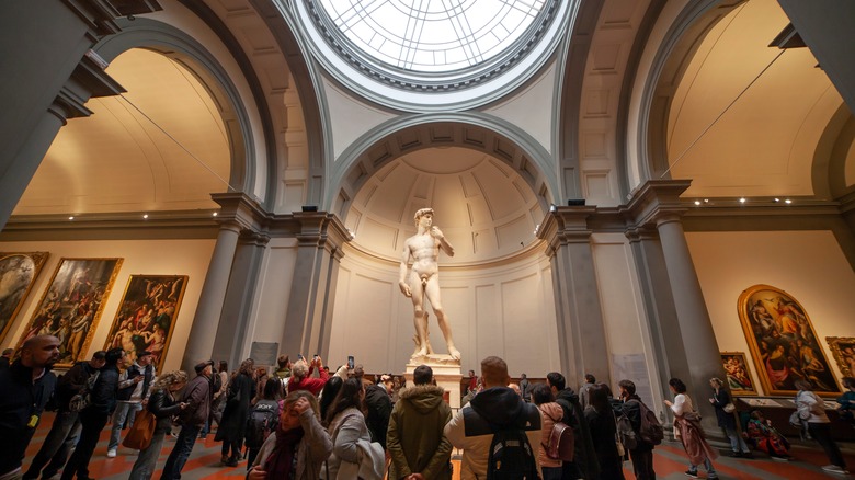 Michelangelo's David statue in museum