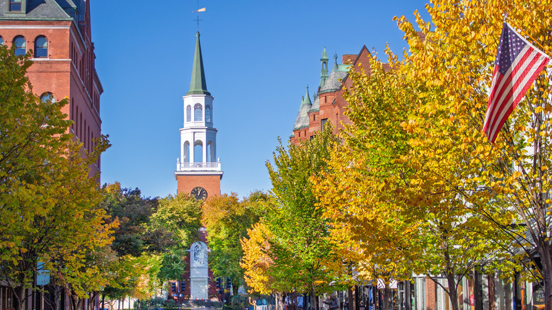 Burlington and Church Street Marketplace in fall foliage