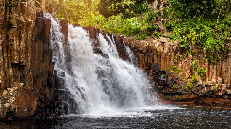 Rochester falls cascading in pool