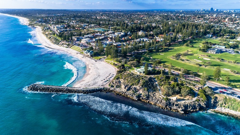 Perth's Cottesloe Beach from above