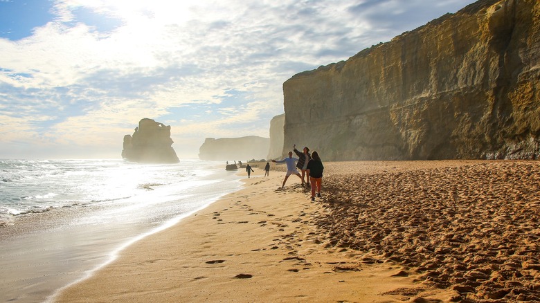 Limestone stacks near Gibson Beach