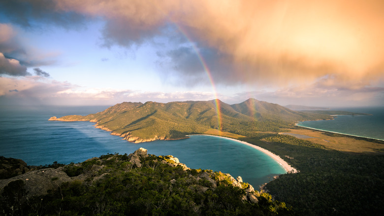 Aerial vista of Wineglass Bay