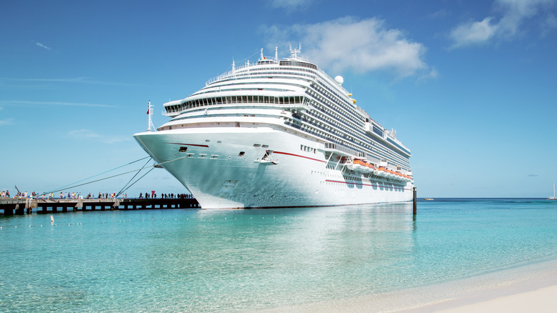 Modern cruise ship in the Caribbean