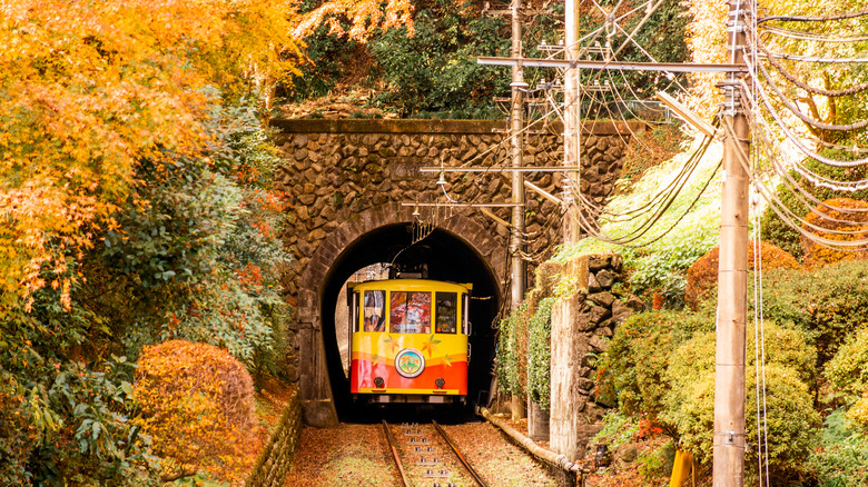 A train in a tunnel