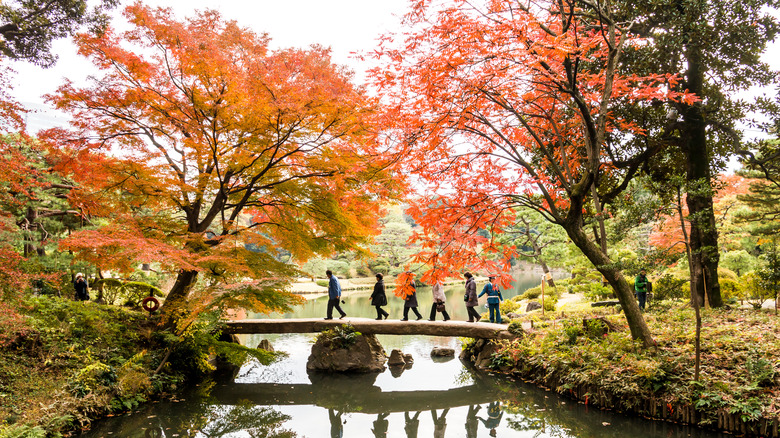 People on a bridge