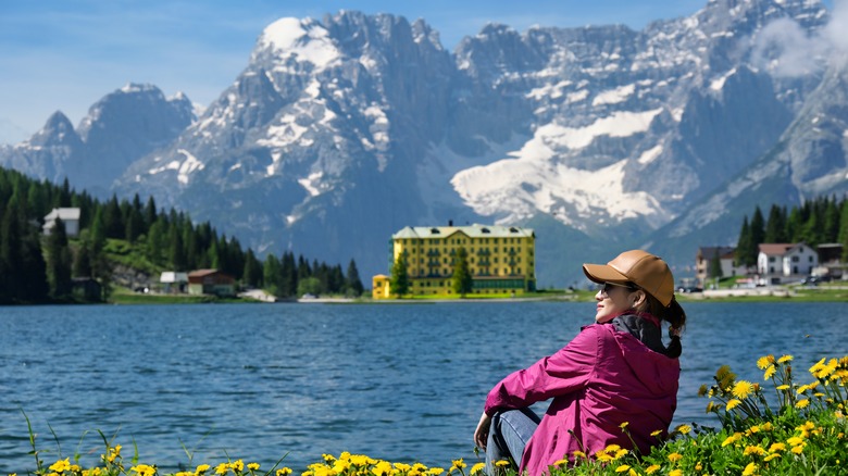 Woman in the Dolomites