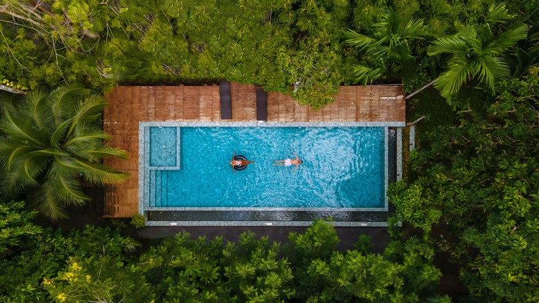 aerial view of resort pool