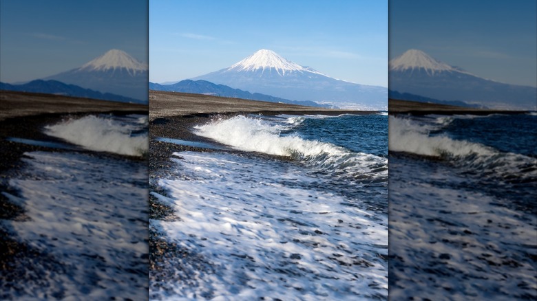 Mt. Fuji with waves