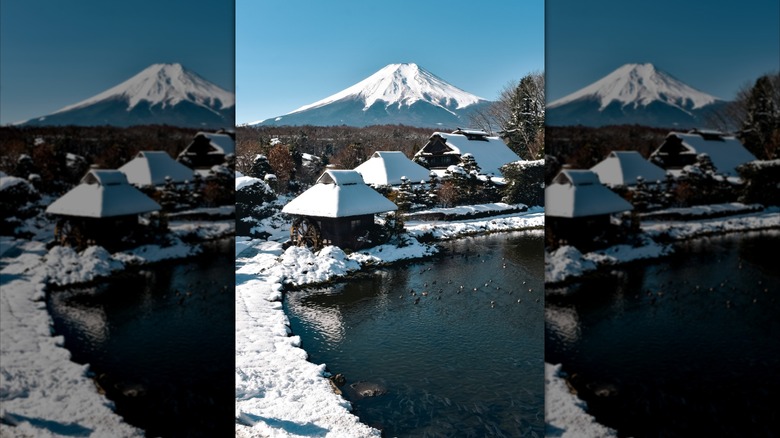 Oshino Hakkai in snow