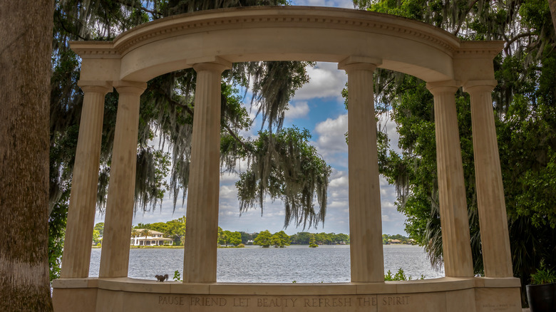 Lakefront exedra at the Kraft Azalea Garden