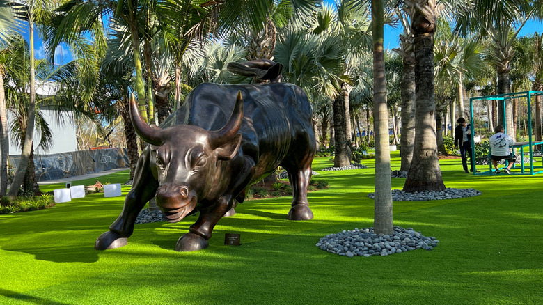 'Charging Bull' statue at Lake Nona Sculpture Garden