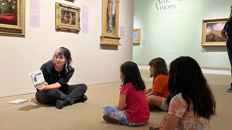 Children participating in Rollins Museum event