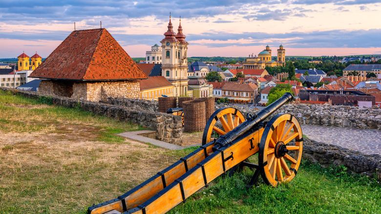 Castle of Eger with cannons