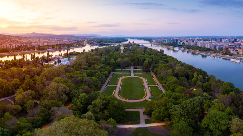 Margaret Island parkland in Budapest