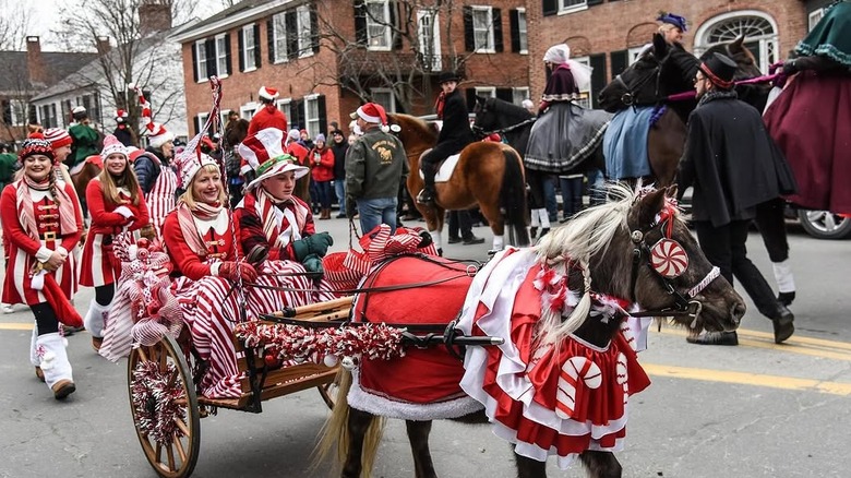 Wassail Parade with horse-drawn carriage