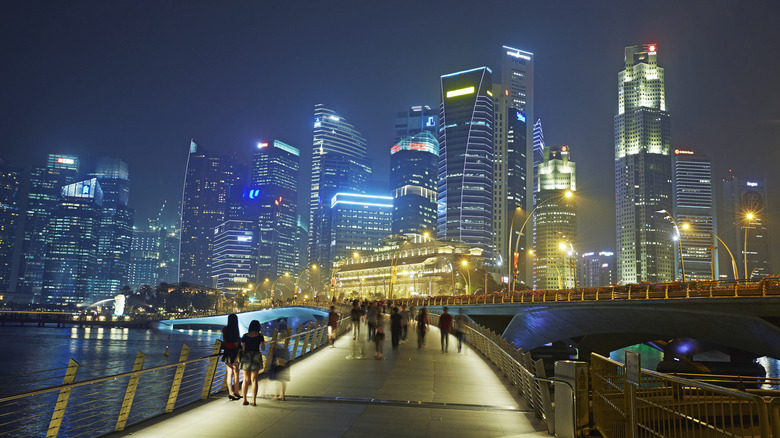 The Singapore skyline.