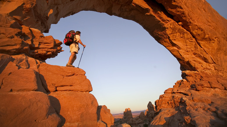 hiker at Arches National Park