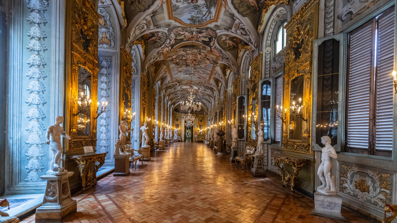 A hallway inside the Galleria Doria Pamphilj in Rome