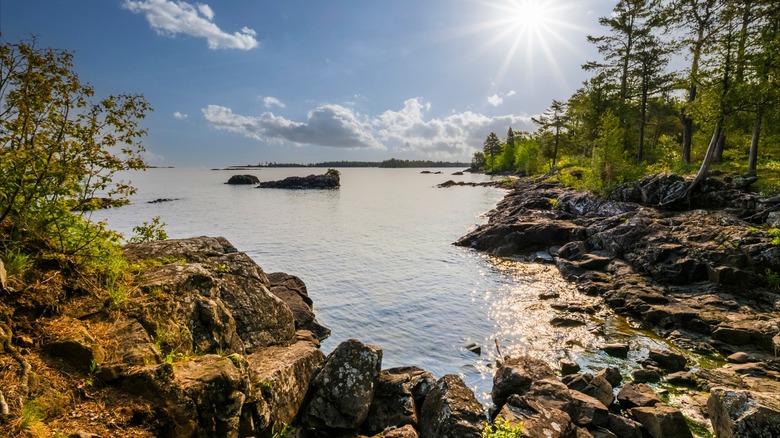 Lake Superior shoreline with rocks