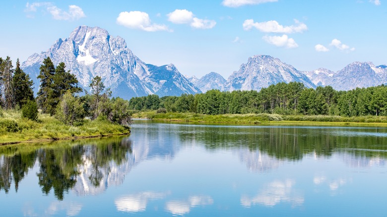 serene lake with mountains