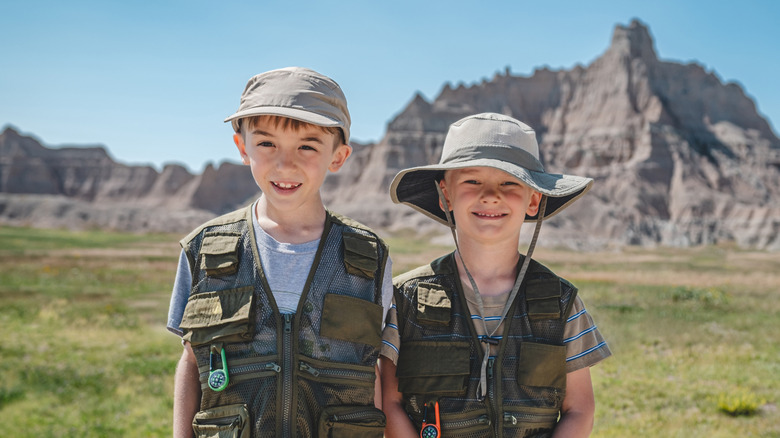 Young boys with junior ranger gear